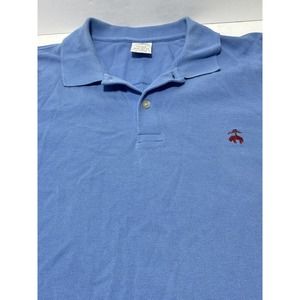 Brooks Brothers Shirt‎ Mens Large Blue Performance Polo XSlim Fit Short Sleeve